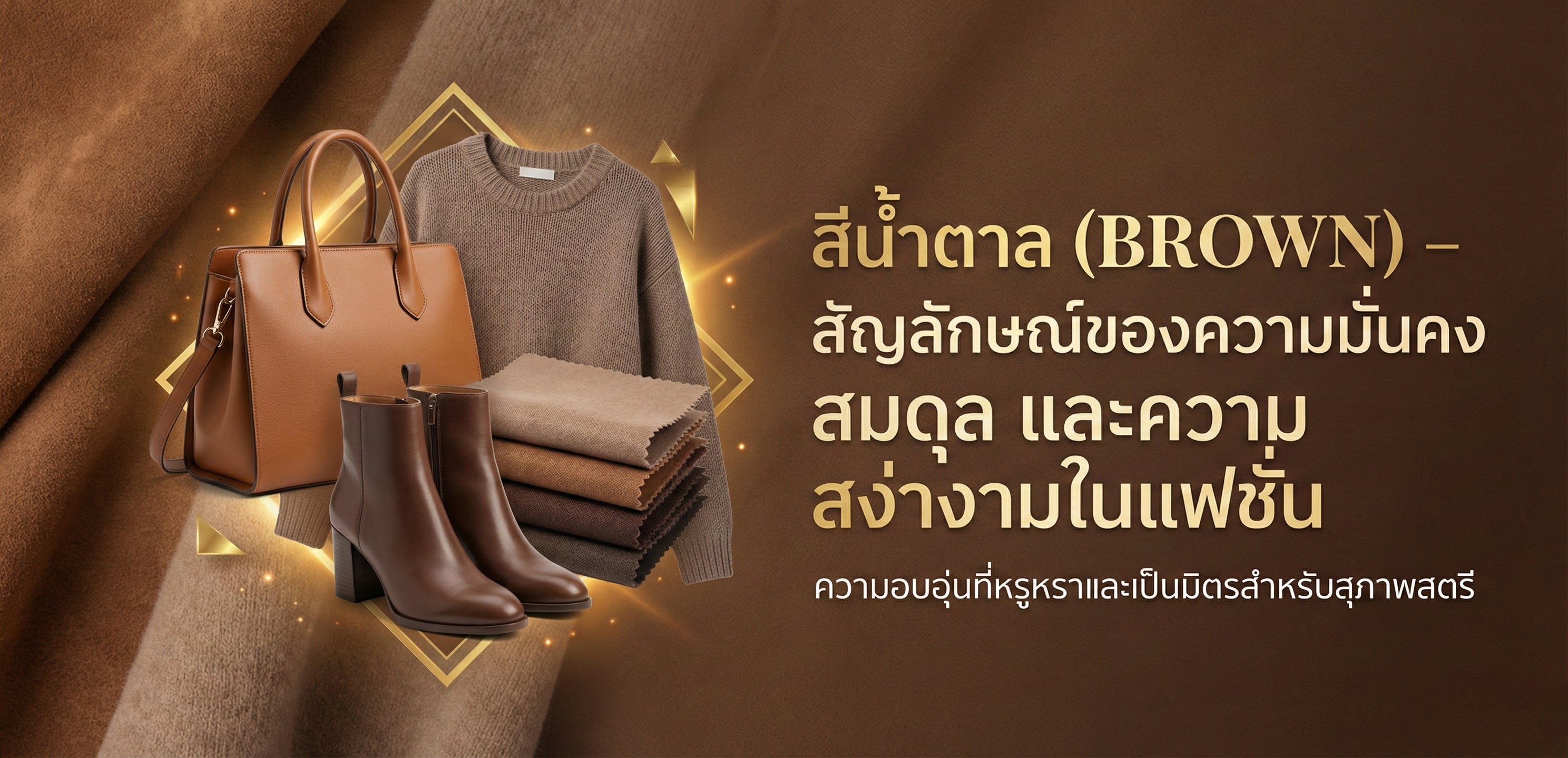 สีน้ำตาล (BROWN) – สัญลักษณ์ของความมั่นคง สมดุล และความสง่างามในแฟชั่น