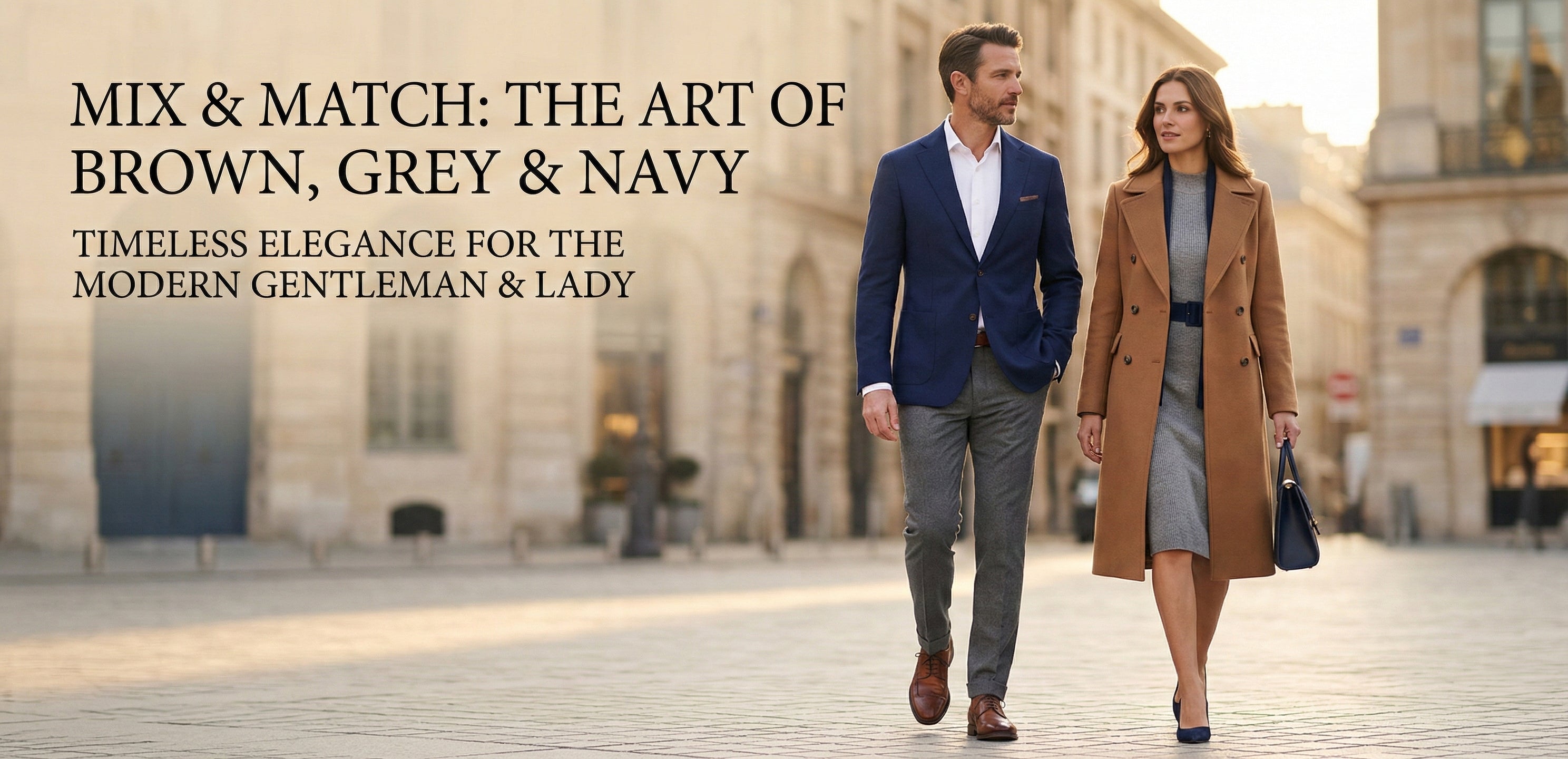 MIX &MATCH | การแต่งกายโทนสีน้ำตาล – เทา – เนวี่ สำหรับสุภาพบุรุษและสุภาพสตรีผู้มีสไตล์ระดับพรีเมียม