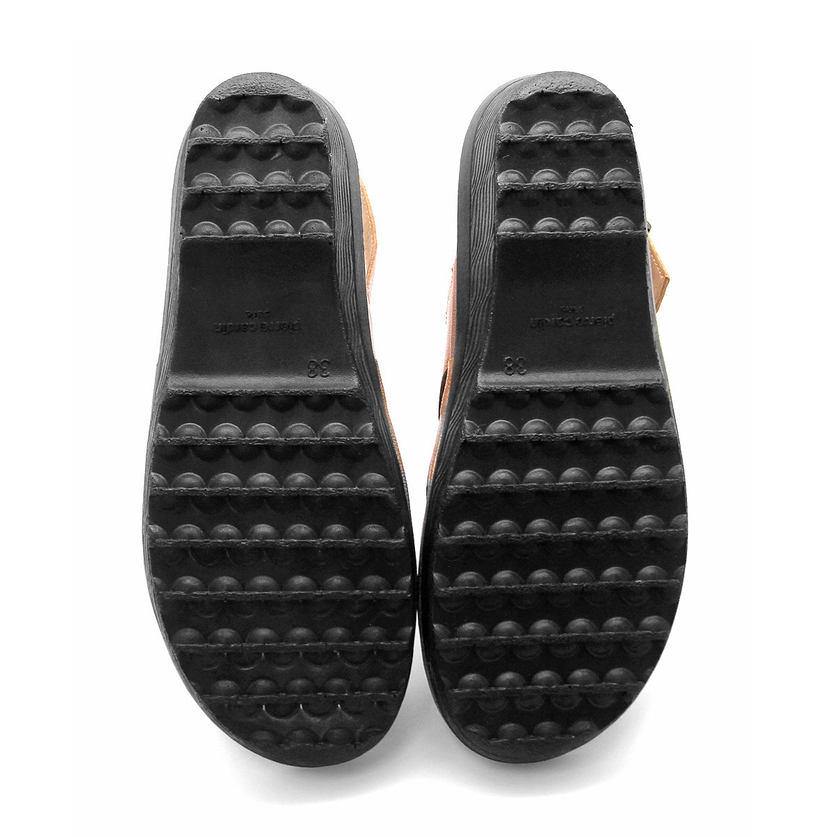 ស្បែកជើងនារី Pierre Cardin ស្បែកជើងកវែងនារី ស្បែកជើងកែងជើងរាបស្មើ ស្រួលពាក់ ផលិតពីស្បែកពិតប្រាកដ ពណ៌ Bronze Gold ទំហំ 21SS242