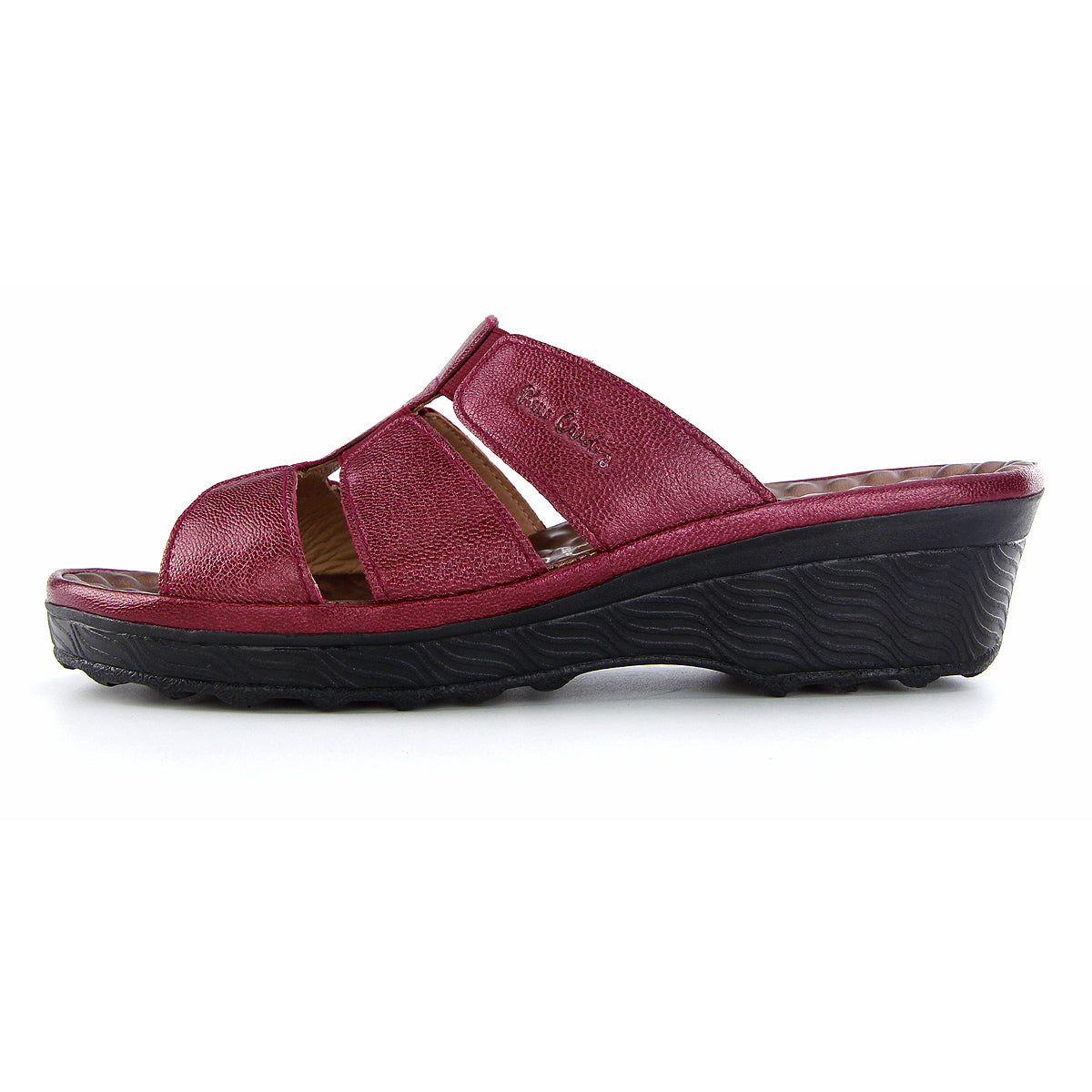 ស្បែកជើងកវែងស្បែកសុទ្ធ Pierre Cardin ពណ៌ក្រហម berry ទំហំ 36-42 ម៉ូដែល 21SS245