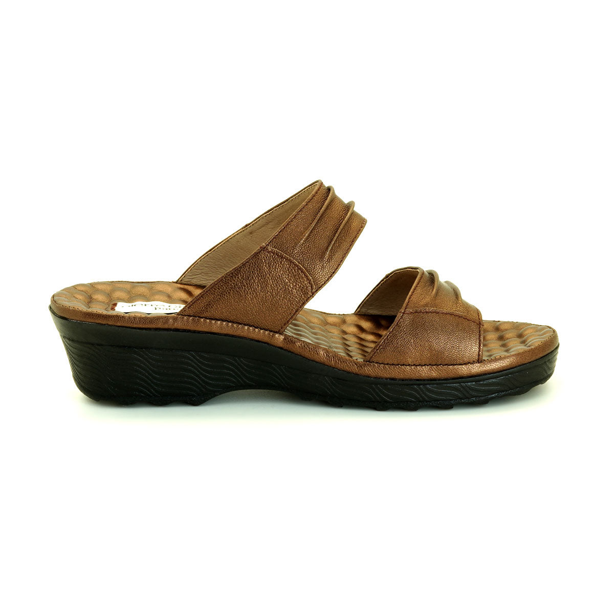 ស្បែកជើងនារី Pierre Cardin ស្បែកជើងប៉ាតា ស្បែកជើងផ្ទាត់ ទន់ស្រួលពាក់ ផលិតពីស្បែកសុទ្ធ ពណ៌ខ្មៅ ម៉ូឌែល 24SS342