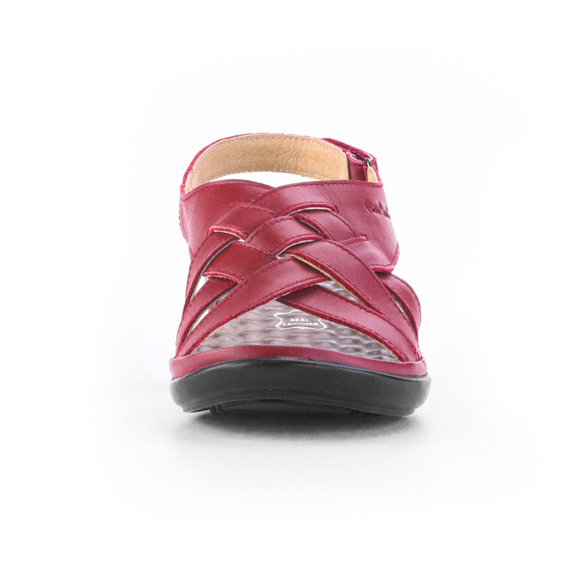 ស្បែកជើងនារី Pierre Cardin ស្បែកជើងធម្មតារបស់ស្ត្រី ស្បែកជើងកែងជើងរាបស្មើ ទន់ស្រួលពាក់ ផលិតពីស្បែកពិតប្រាកដ ពណ៌ក្រហម ទំហំ 36 37 38 39 40 ម៉ូដែល 27WS445