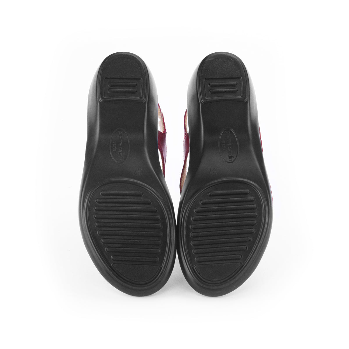 ស្បែកជើងនារី Pierre Cardin ស្បែកជើងធម្មតារបស់ស្ត្រី ស្បែកជើងកែងជើងរាបស្មើ ទន់ស្រួលពាក់ ផលិតពីស្បែកពិតប្រាកដ ពណ៌ក្រហម ទំហំ 36 37 38 39 40 ម៉ូដែល 27WS445