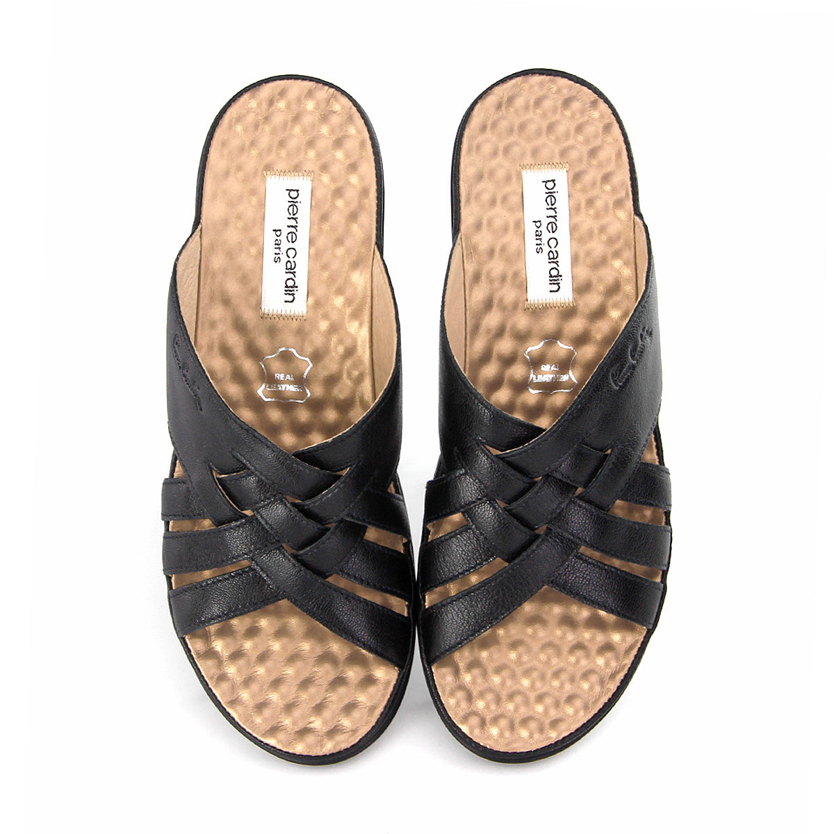 ស្បែកជើងនារី Pierre Cardin ស្បែកជើងកវែងនារី ស្បែកជើងកែងជើងរាបស្មើ ទន់ស្រួលពាក់ ផលិតពីស្បែកពិត ទំហំ 28SS158