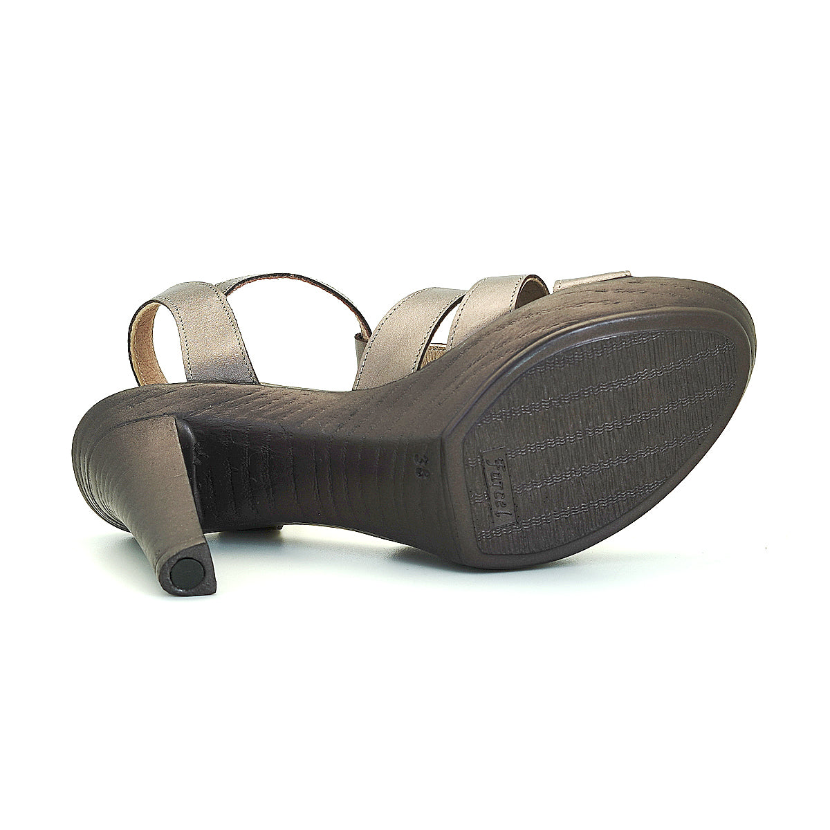 ស្បែកជើងនារី Pierre Cardin កែងជើងខ្ពស់ កែងជើងខ្ពស់ ទន់ស្រួលពាក់ ផលិតពីស្បែកពិតប្រាកដ ពណ៌សំរិទ្ធ ម៉ូដែល 31PS805