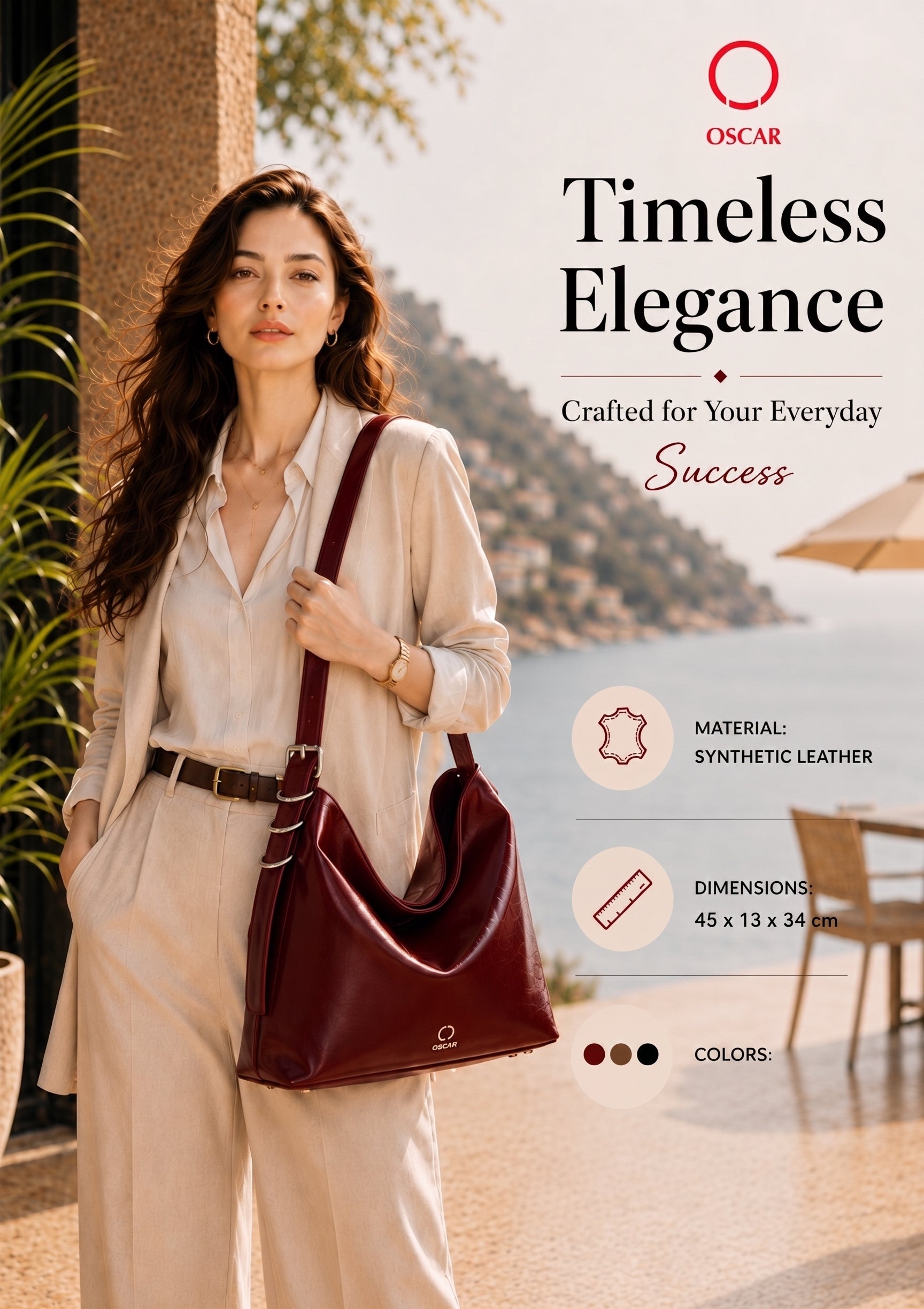 Oscar กระเป๋า Hobo Bag Fashion สไตล์ Casual Luxe – 118