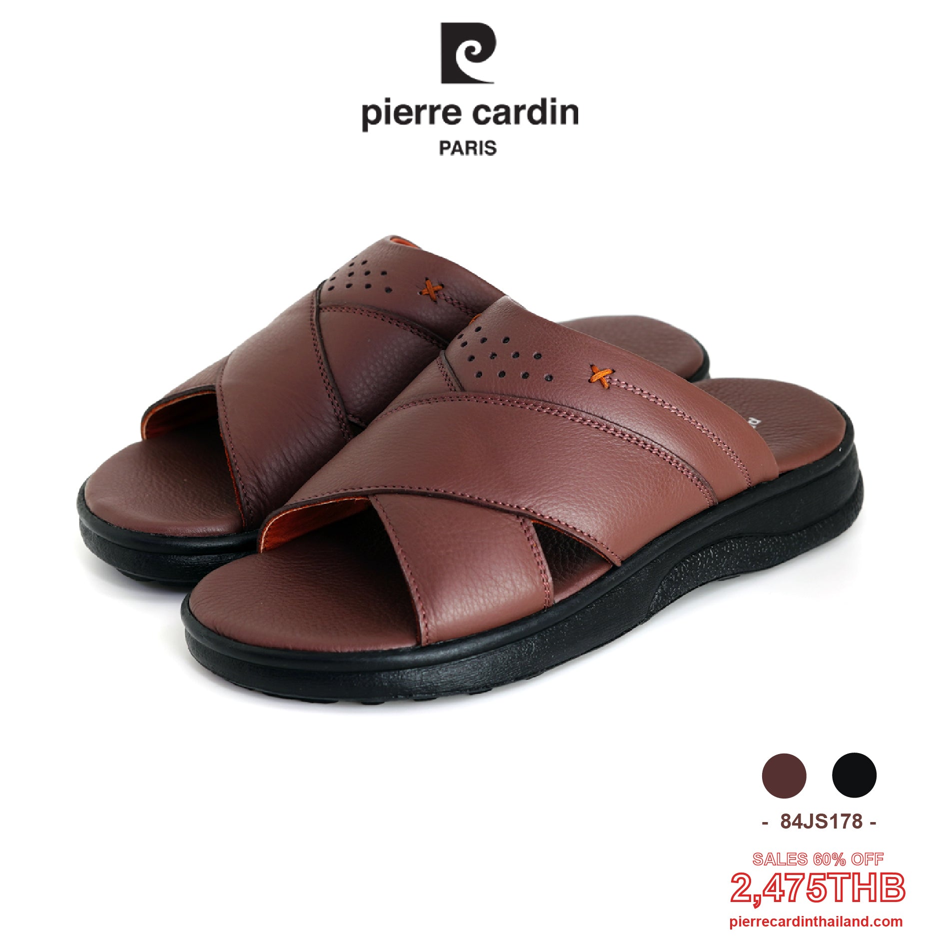 ស្បែកជើងបុរស Pierre Cardin ស្បែកជើងធ្វើពីស្បែកពិតប្រាកដ ទំហំ 40-45 ម៉ូដែល 84JS178