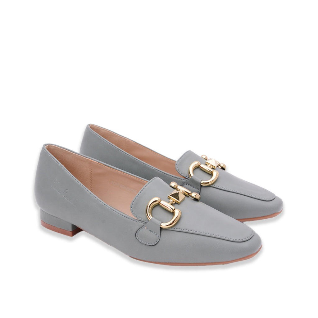 รองเท้าบัลเล่ต์ผู้หญิง Pierre Cardin หนังนุ่มสบาย พื้นสูง 2 ซม. สายรัดแฟชั่น ไม่ทำให้เจ็บเท้า รุ่น 254