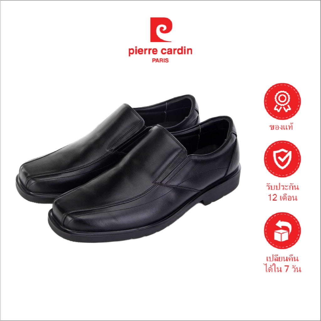 Pierre Cardin รองเท้าผู้ชาย รองเท้าโลฟเฟอร์ นุ่มสบาย ผลิตจากหนังแท้ สีดำ รุ่น 80TD119