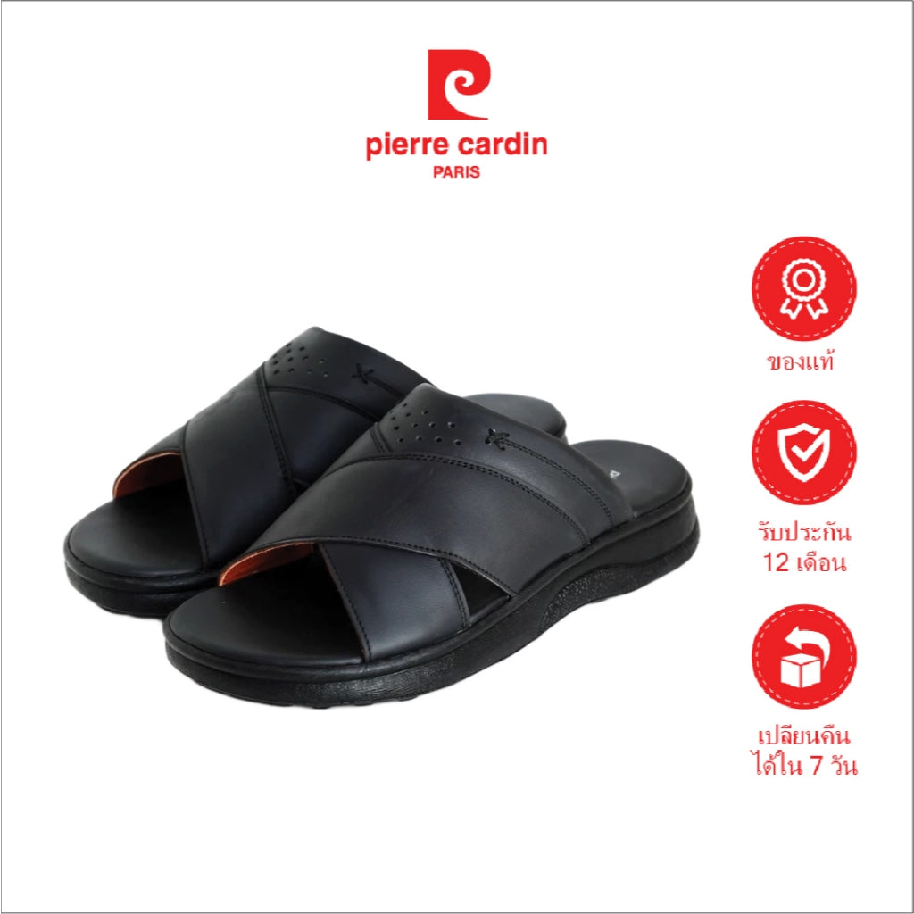 Pierre Cardin Leather Man Slides - 84JS178