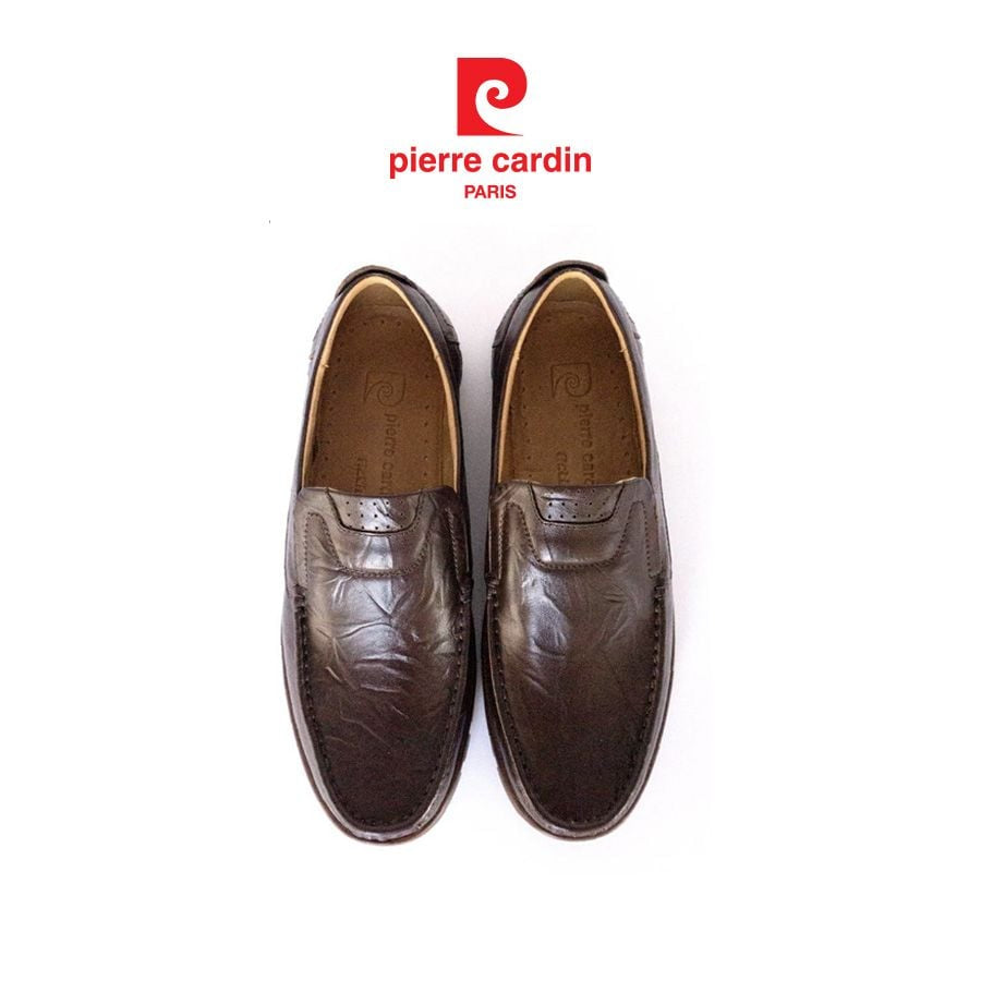 รองเท้าสลิปออนผู้ชาย Pierre Cardin หนังวัวแท้พรีเมียม ดีไซน์ทันสมัย สวมใส่สบาย มีหลายสีให้เลือก รุ่น 714