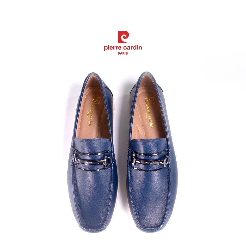 รองเท้าหนังสลิปออนผู้ชาย Pierre Cardin หนังวัวเกรดพรีเมียม ดีไซน์โลโก้โลหะกันสนิม พื้นยางกันลื่น รุ่น 522