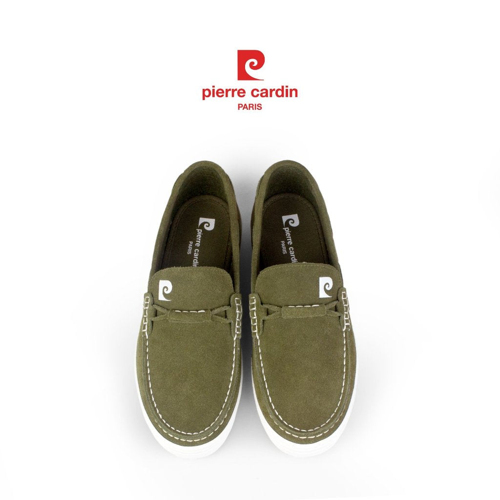 รองเท้าหนัง Loafer ผู้ชาย Pierre Cardin ฝรั่งเศส หนังกลับพรีเมียม พื้นยางกันลื่น ดีไซน์โลโก้ตัว P รุ่น 908