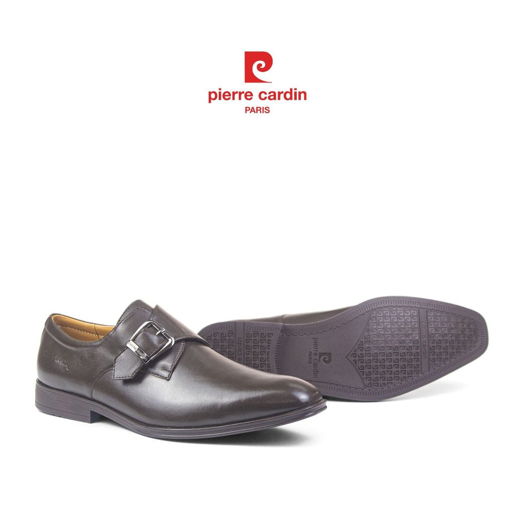 รองเท้าหนังผู้ชาย Pierre Cardin ฝรั่งเศส ของแท้ หนังวัวแท้ ดีไซน์ตัวล็อกแฟชั่น พื้นยางหล่อพรีเมียม รุ่น 778