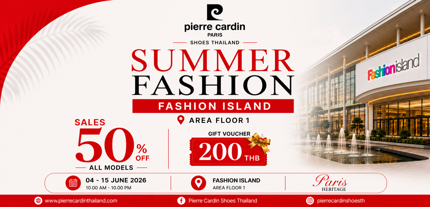 Pierre Cardin Shoes Thailand จัดงาน Summer Fashion 2026 ที่ Fashion Island
