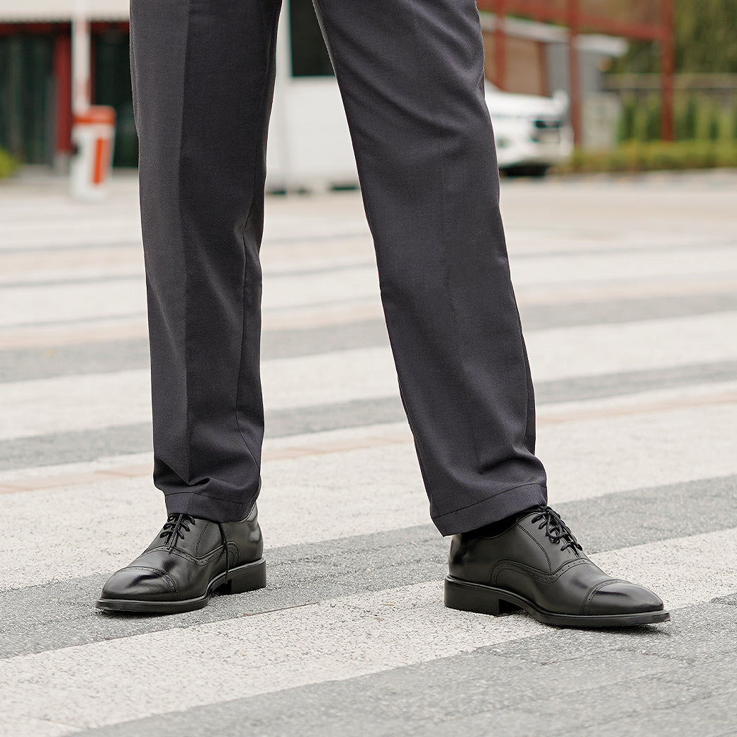 Pierre Cardin Cap-toe Oxford Leather Shoes - 80TD122