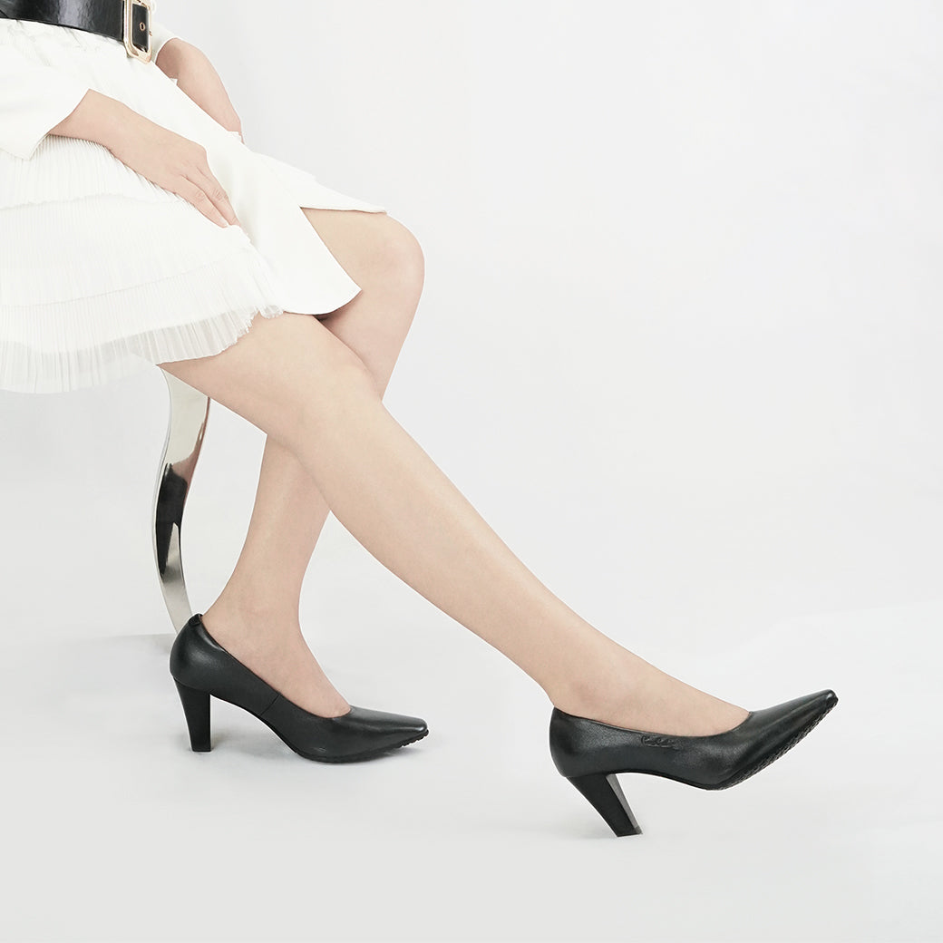 Pierre Cardin Women's High-Heels Pumps - Comfortable and soft, made from ស្បែកពិតប្រាកដ, Bronze-Gold Color, Size | ស្បែកជើងកែងខ្ពស់ - 23WD316