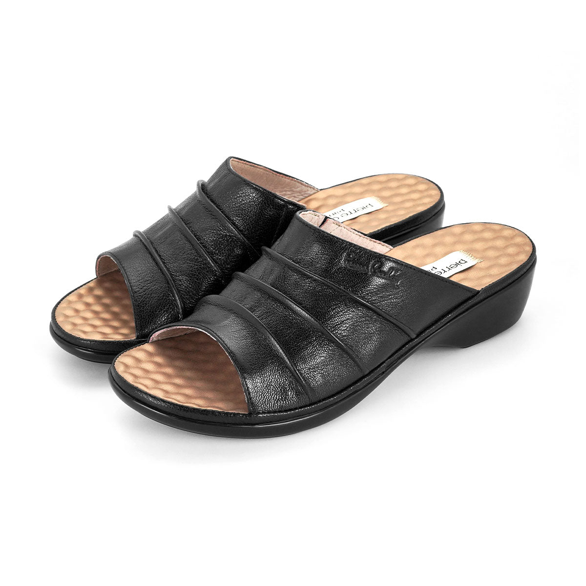 ស្បែកជើងនារី Pierre Cardin ស្បែកជើងប៉ាតា ស្បែកជើងផ្ទាត់ ទន់ស្រួលពាក់ ផលិតពីស្បែកសុទ្ធ ម៉ាក Berry Red ម៉ូឌែល 20SS230 