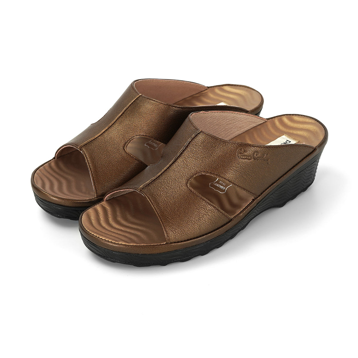 ស្បែកជើងនារី Pierre Cardin ស្បែកពិតប្រាកដ ទន់ស្រួលពាក់ ស្ទីលរអិល/មានខ្សែ ពណ៌ត្នោតខ្ចី ម៉ូដែល 21SS244 