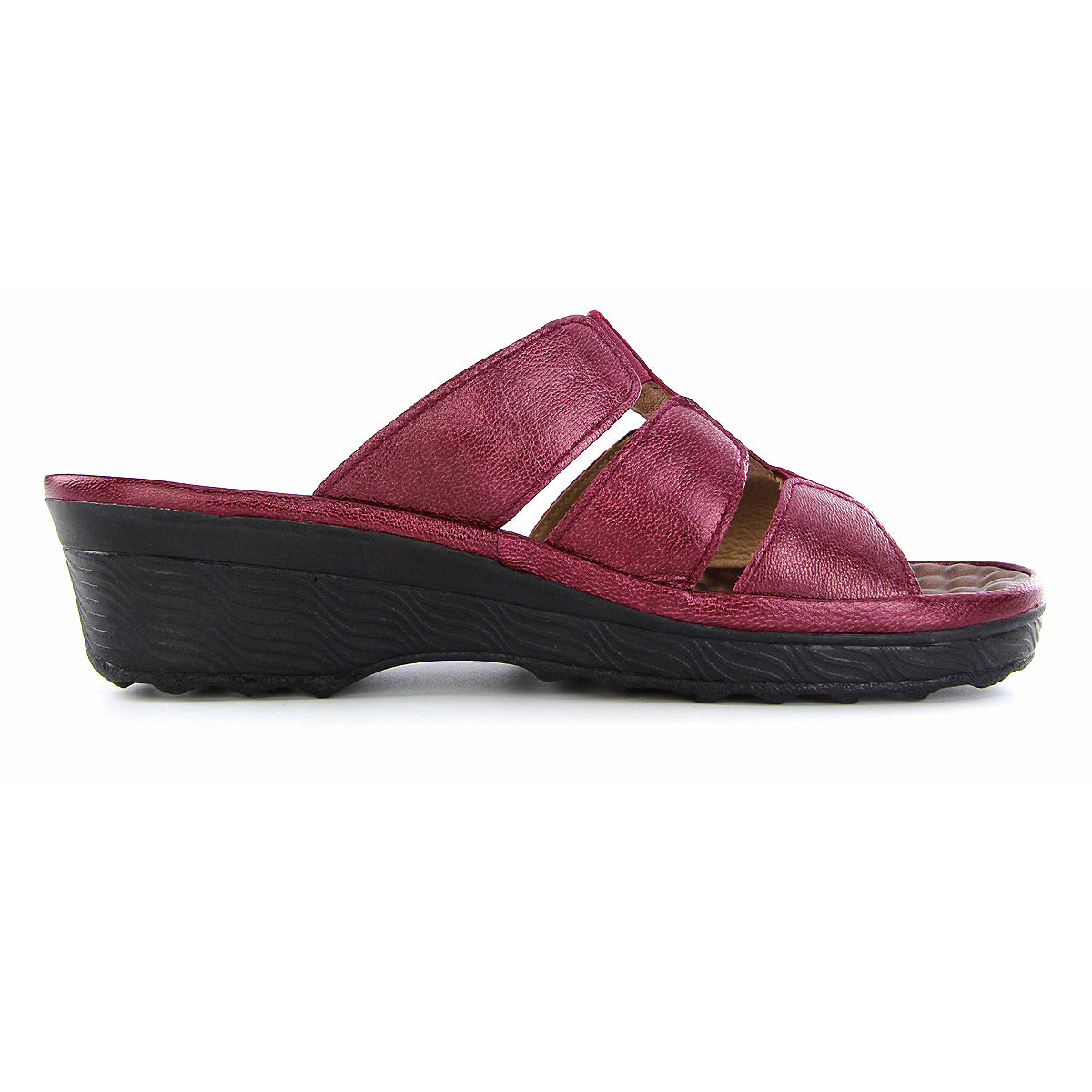 ស្បែកជើងកវែងស្បែកសុទ្ធ Pierre Cardin ពណ៌ក្រហម berry ទំហំ 36-42 ម៉ូដែល 21SS245