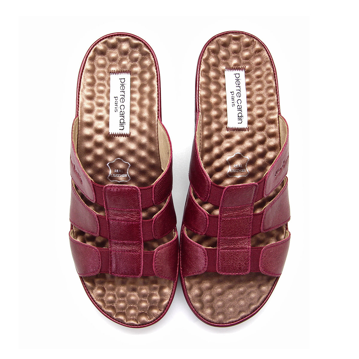 ស្បែកជើងកវែងស្បែកសុទ្ធ Pierre Cardin ពណ៌ក្រហម berry ទំហំ 36-42 ម៉ូដែល 21SS245