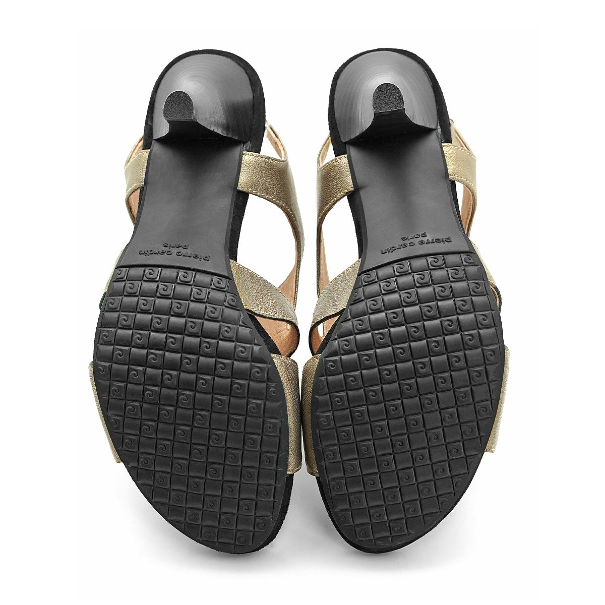 ស្បែកជើងកែងខ្ពស់របស់ស្ត្រី Pierre Cardin ទន់ស្រួលពាក់ ផលិតពីស្បែកពិតប្រាកដ ពណ៌សំរិទ្ធ-មាស ម៉ូដែល 21SS256 