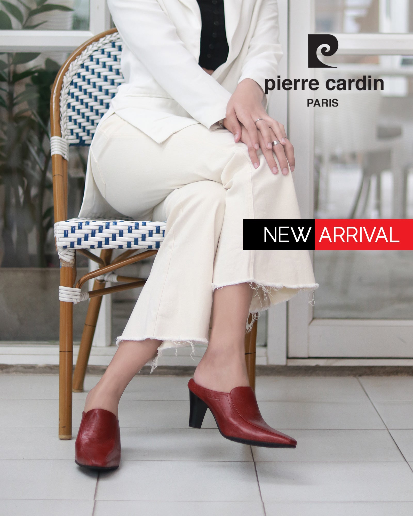 Pierre Cardin Muse ស្បែកជើងកែងខ្ពស់ពណ៌ក្រហម ម៉ូដែល 23SC302