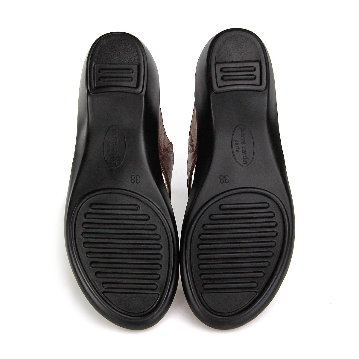 ស្បែកជើងសុខភាពនារី Pierre Cardin ទន់ស្រួលពាក់ ផលិតពីស្បែកពិតប្រាកដ ប្រផេះ ម៉ូដែល 23SS294