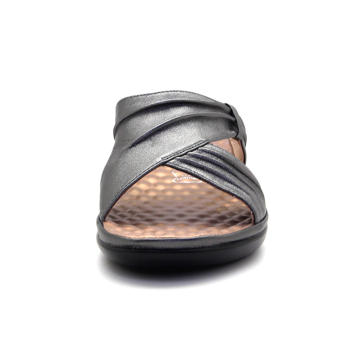 ស្បែកជើងសុខភាពនារី Pierre Cardin ទន់ស្រួលពាក់ ផលិតពីស្បែកពិតប្រាកដ ប្រផេះ ម៉ូដែល 23SS294