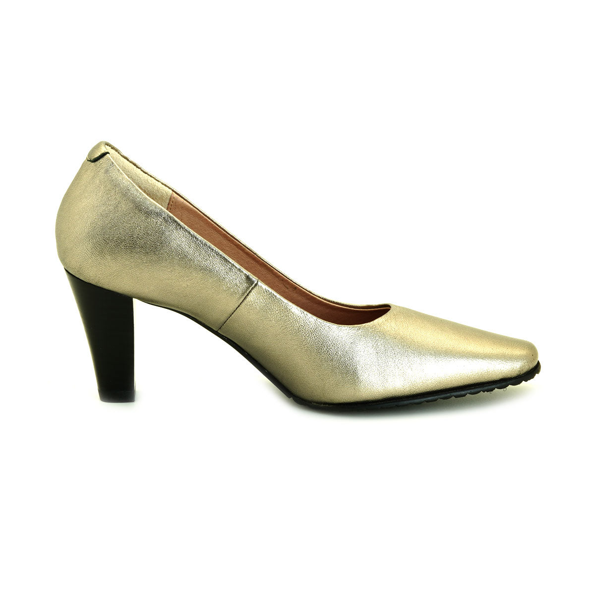 ស្បែកជើងកែងជើងនារី Pierre Cardin ទន់ស្រួលពាក់ ផលិតពីស្បែកសុទ្ធ សំរិទ្ធមាស ទំហំ 23WD314