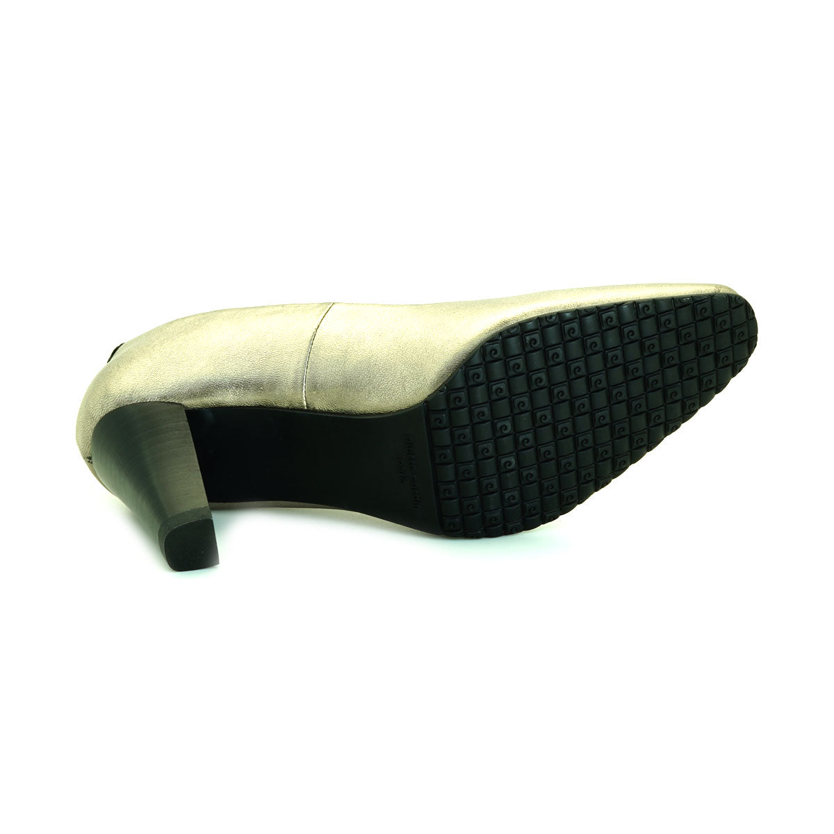 ស្បែកជើងកែងជើងនារី Pierre Cardin ទន់ស្រួលពាក់ ផលិតពីស្បែកសុទ្ធ សំរិទ្ធមាស ទំហំ 23WD314