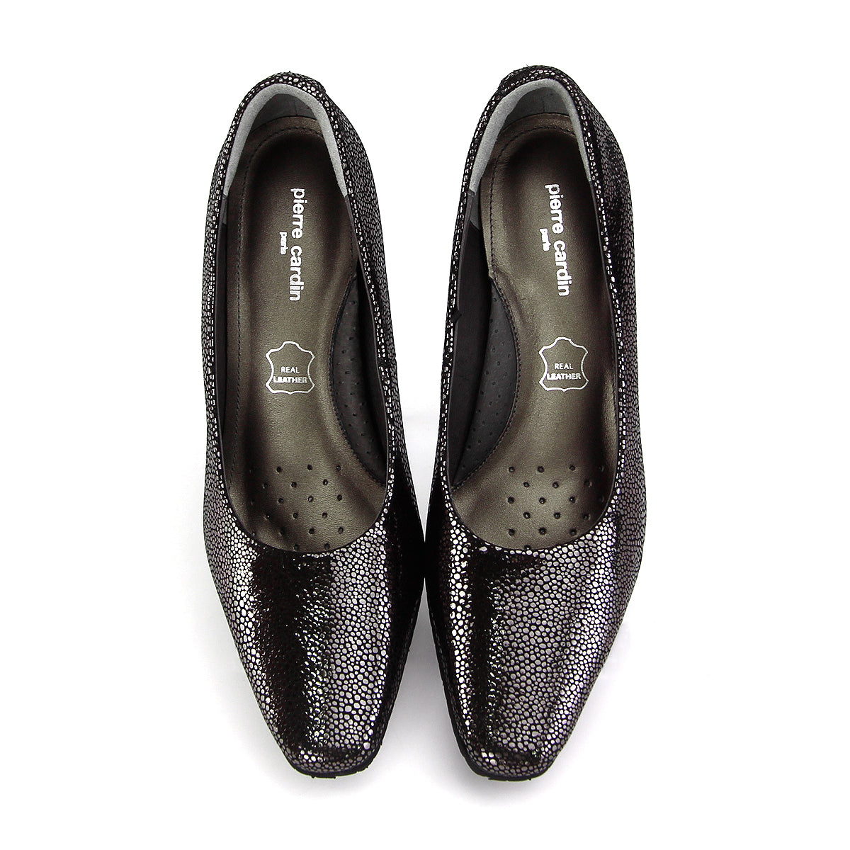 ស្បែកជើងកែងជើងនារី Pierre Cardin ទន់ស្រួលពាក់ ផលិតពីស្បែកសុទ្ធ សំរិទ្ធមាស ទំហំ 23WD314