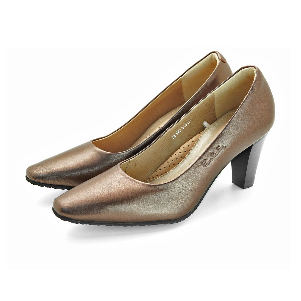 Pierre Cardin Women's High-Heels Pumps - Comfortable and soft, made from ស្បែកពិតប្រាកដ, Bronze-Gold Color, Size | ស្បែកជើងកែងខ្ពស់ - 23WD316