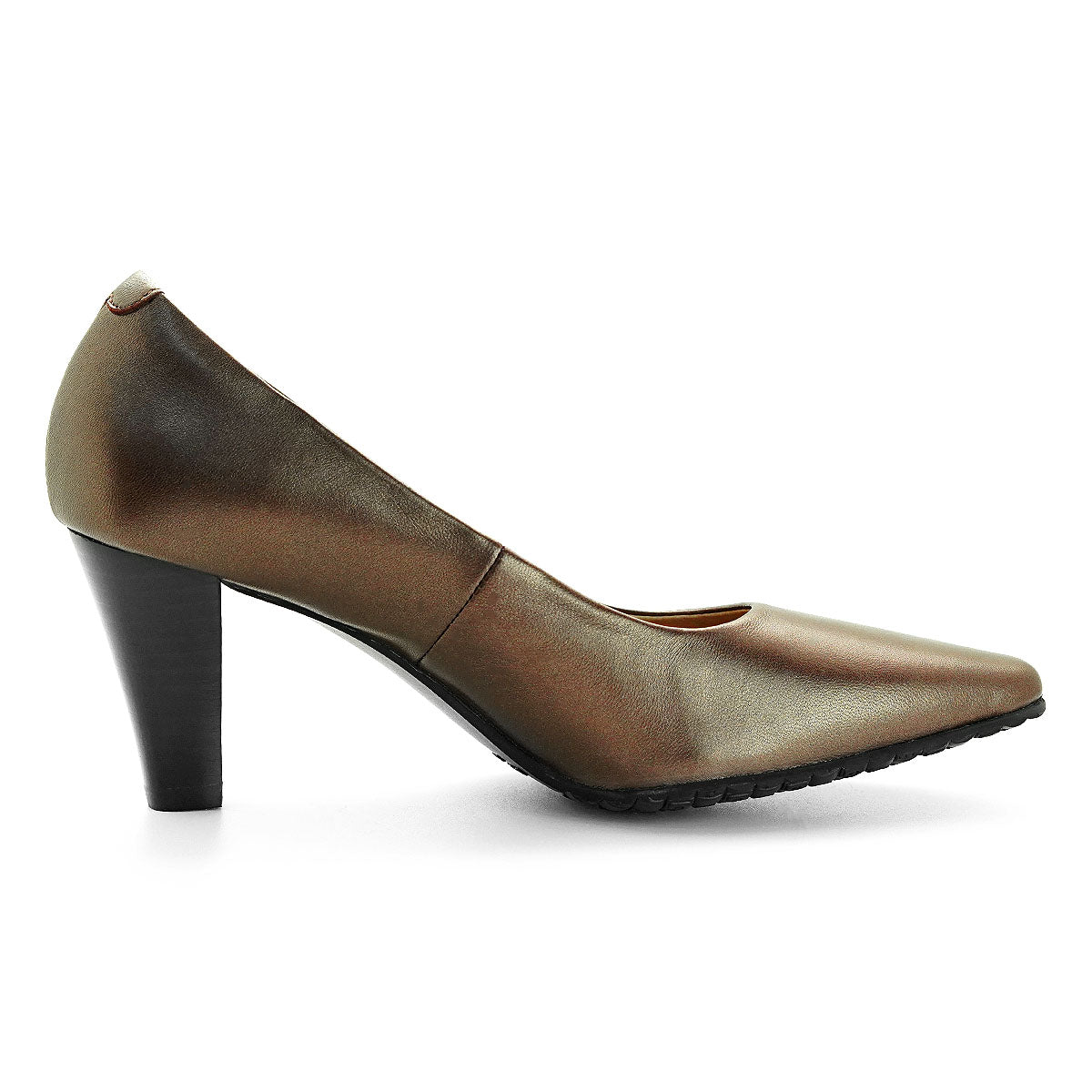 Pierre Cardin Women's High-Heels Pumps - Comfortable and soft, made from ស្បែកពិតប្រាកដ, Bronze-Gold Color, Size | ស្បែកជើងកែងខ្ពស់ - 23WD316