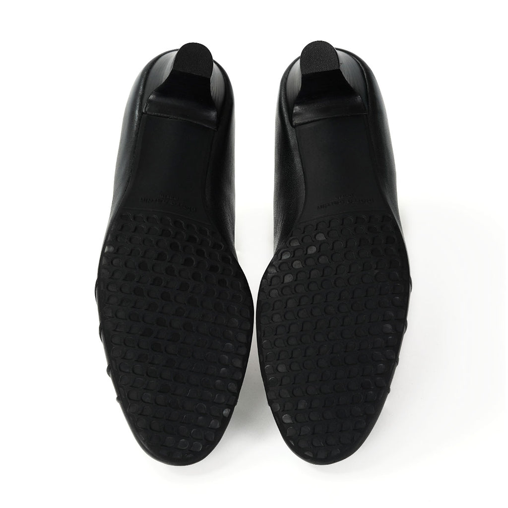 Pierre Cardin รองเท้าส้นกลาง Pump นุ่มสบาย ผลิตจากหนังแท้ สีบรอนซ์ทอง ไซส์ | High-heels Shoes - 23WD327