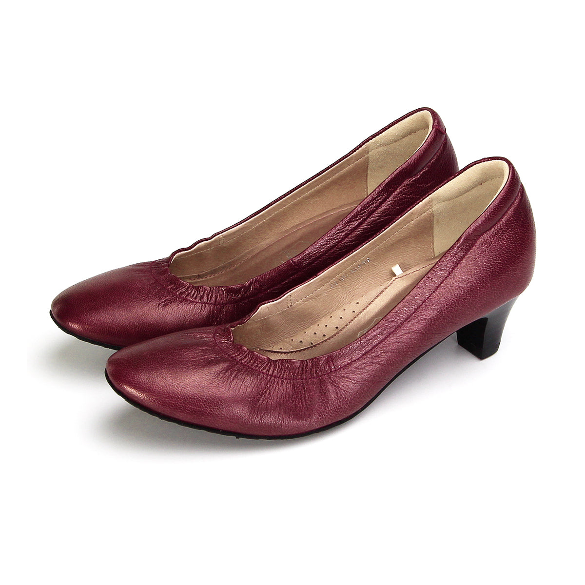 ស្បែកជើងនារី Pierre Cardin កែងជើងខ្ពស់បូមទឹក ទន់ស្រួលពាក់ ផលិតពីស្បែកសុទ្ធ ខ្មៅរលោង ម៉ូដែល 24SD323 