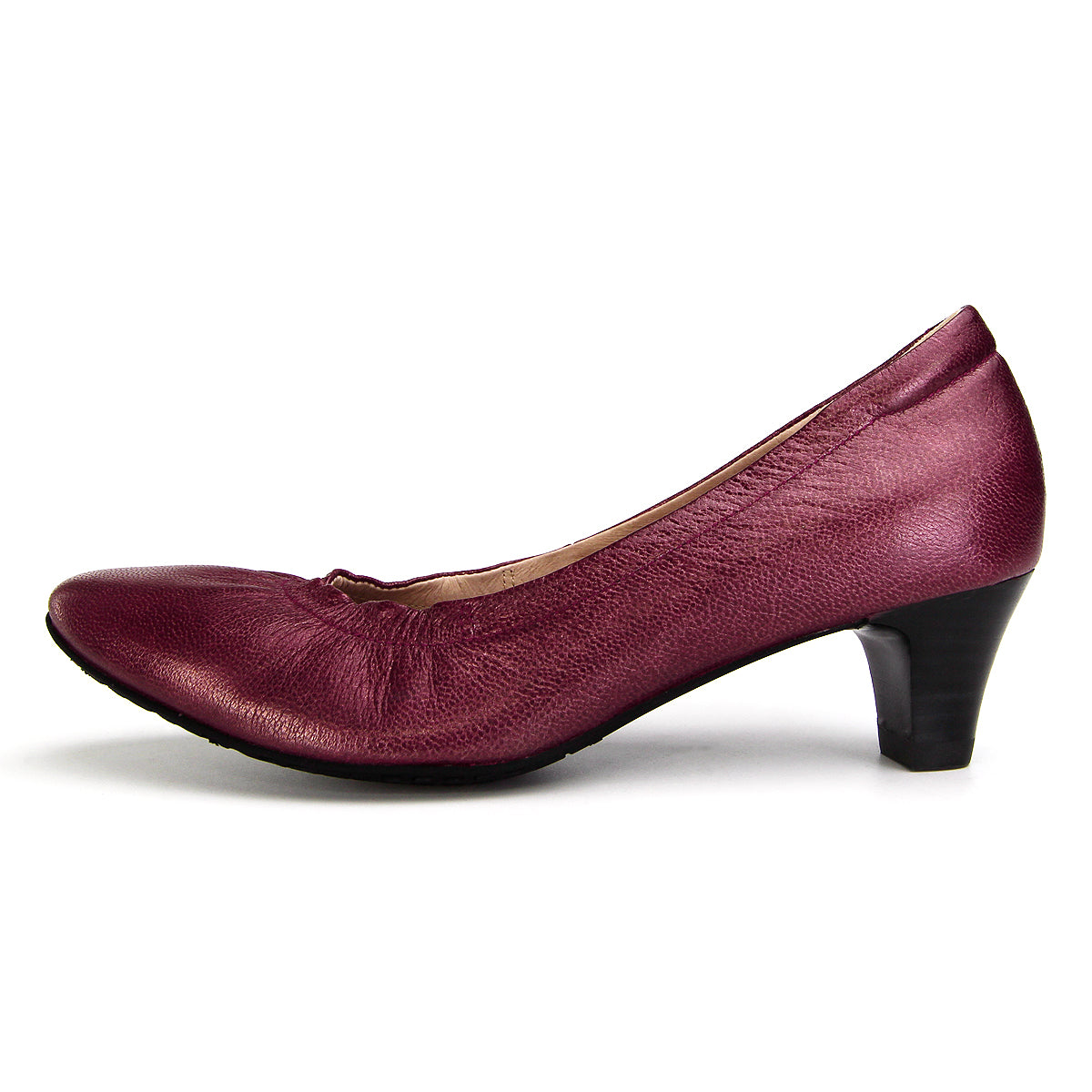 ស្បែកជើងនារី Pierre Cardin កែងជើងខ្ពស់បូមទឹក ទន់ស្រួលពាក់ ផលិតពីស្បែកសុទ្ធ ខ្មៅរលោង ម៉ូដែល 24SD323 