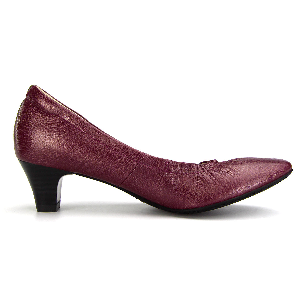 ស្បែកជើងនារី Pierre Cardin កែងជើងខ្ពស់បូមទឹក ទន់ស្រួលពាក់ ផលិតពីស្បែកសុទ្ធ ខ្មៅរលោង ម៉ូដែល 24SD323 