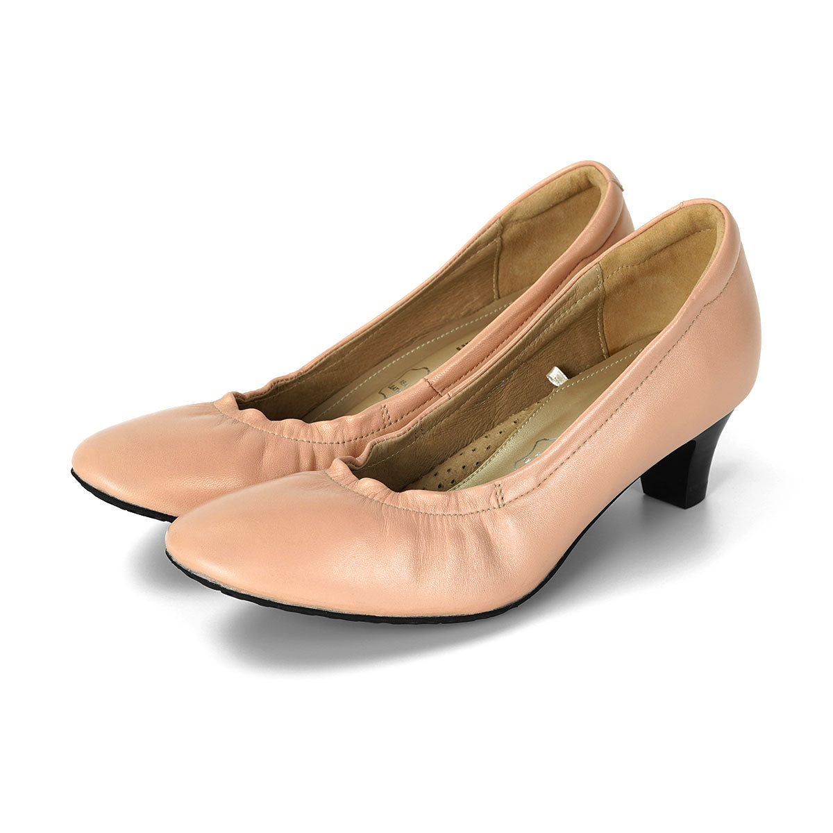 ស្បែកជើងនារី Pierre Cardin កែងជើងខ្ពស់បូមទឹក ទន់ស្រួលពាក់ ផលិតពីស្បែកសុទ្ធ ខ្មៅរលោង ម៉ូដែល 24SD323 