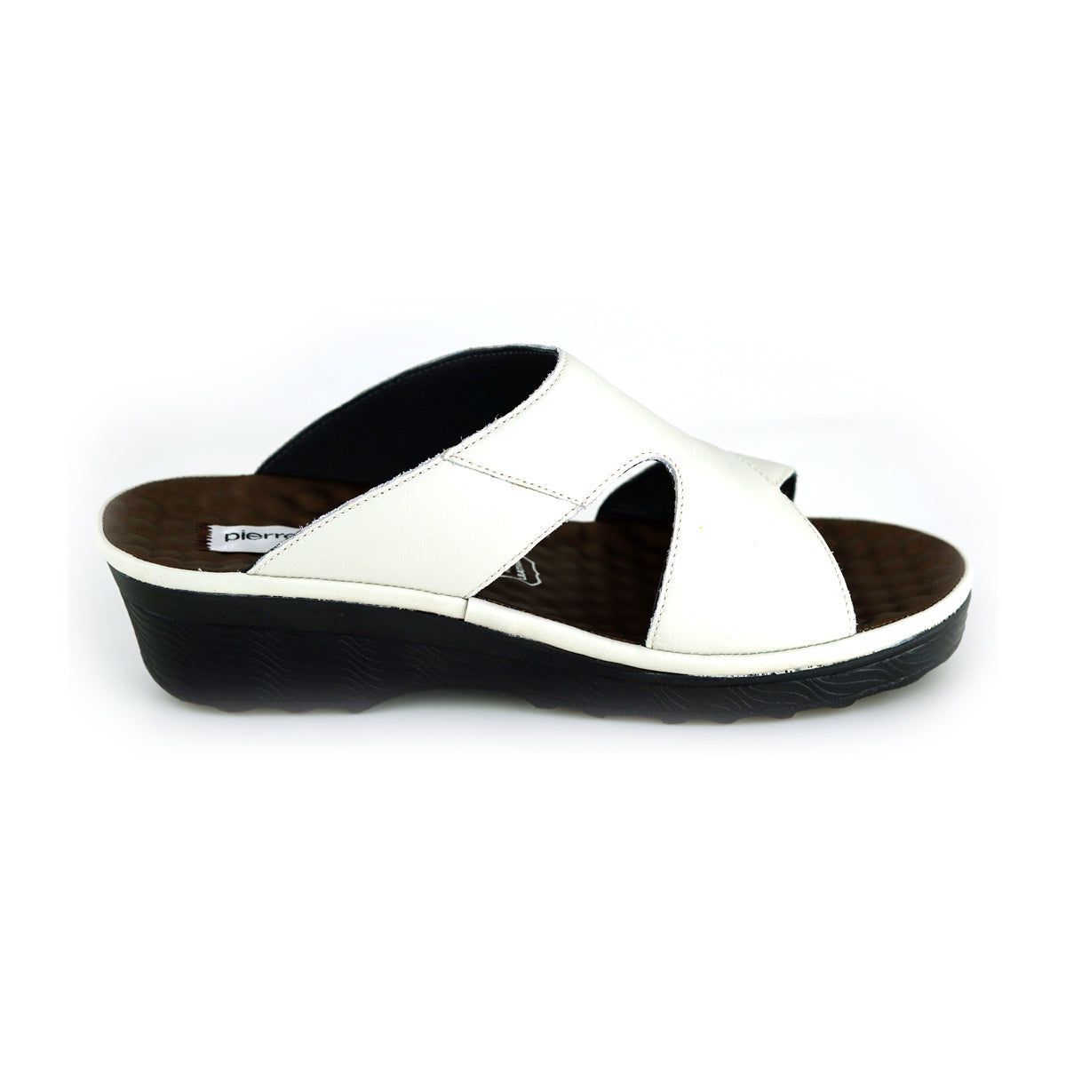 ស្បែកជើងនារី Pierre Cardin ស្បែកសុទ្ធ ទន់ស្រួលពាក់ មានខ្សែរ ពណ៌ស ម៉ូដែល 26SS409 