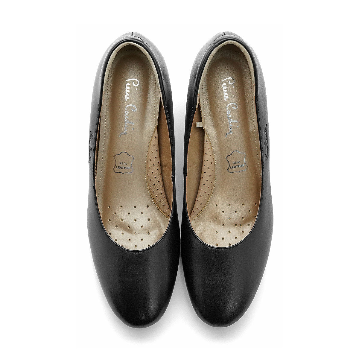 ស្បែកជើងកែងខ្ពស់របស់ស្ត្រី Pierre Cardin ទន់ស្រួលពាក់ ផលិតពីស្បែកសុទ្ធ ពណ៌ខ្មៅ ម៉ូដែល 26WD422 