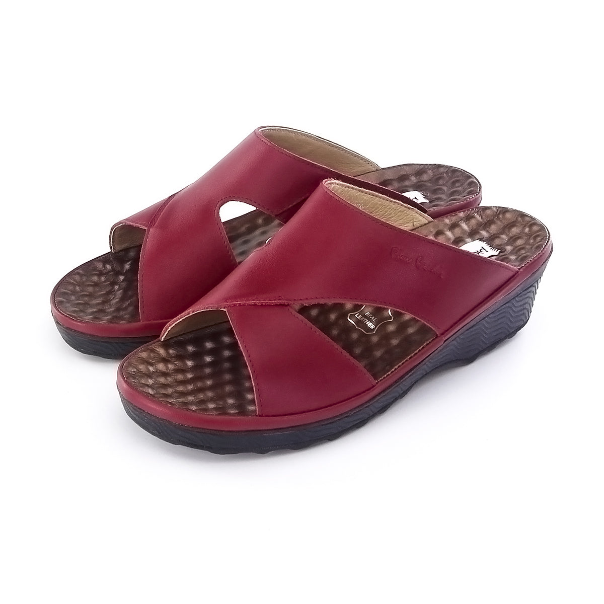 ស្បែកជើងនារី Pierre Cardin ស្បែកសុទ្ធ ទន់ស្រួលពាក់ មានខ្សែរ ពណ៌ស ម៉ូដែល 26SS409 