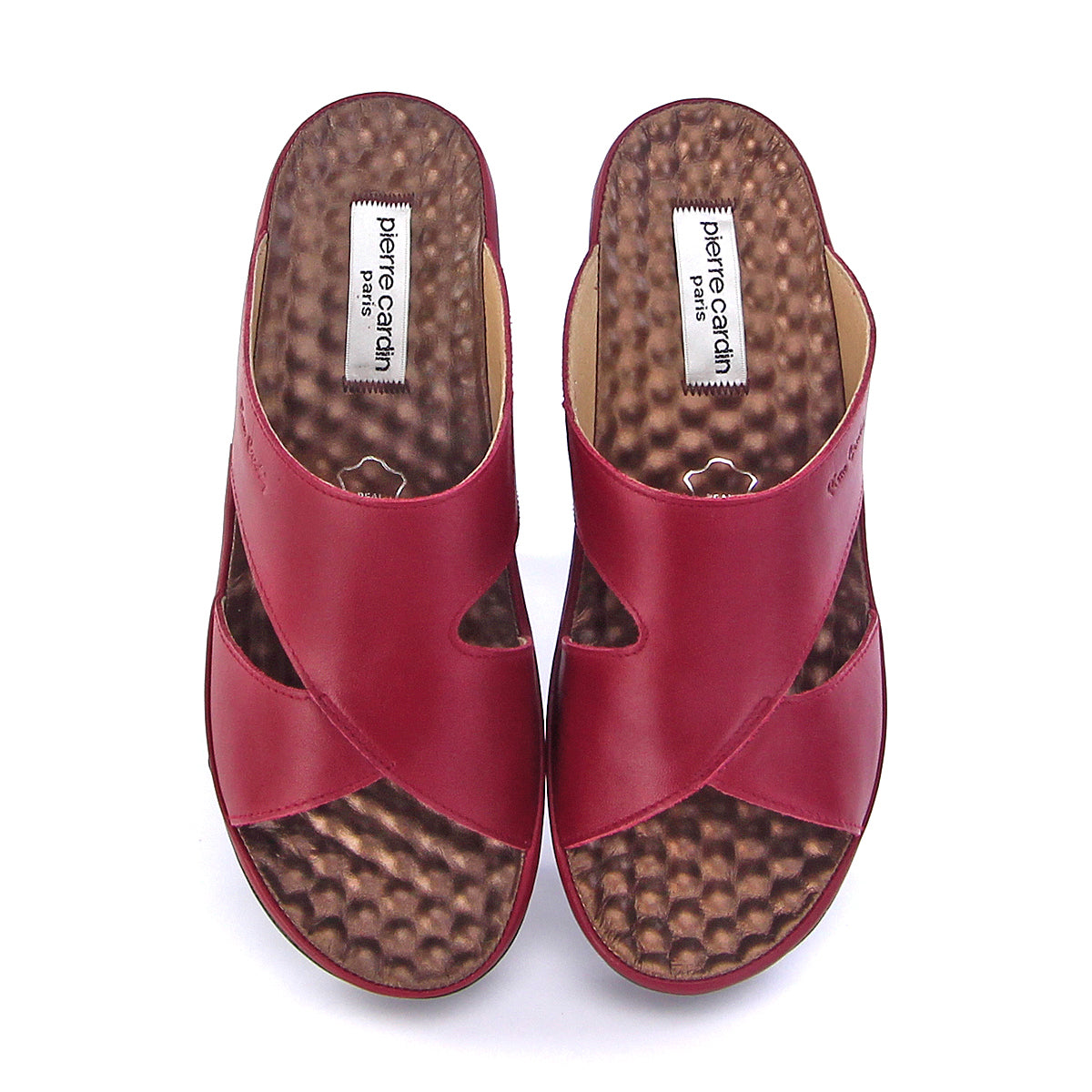 ស្បែកជើងនារី Pierre Cardin ស្បែកសុទ្ធ ទន់ស្រួលពាក់ មានខ្សែរ ពណ៌ស ម៉ូដែល 26SS409 