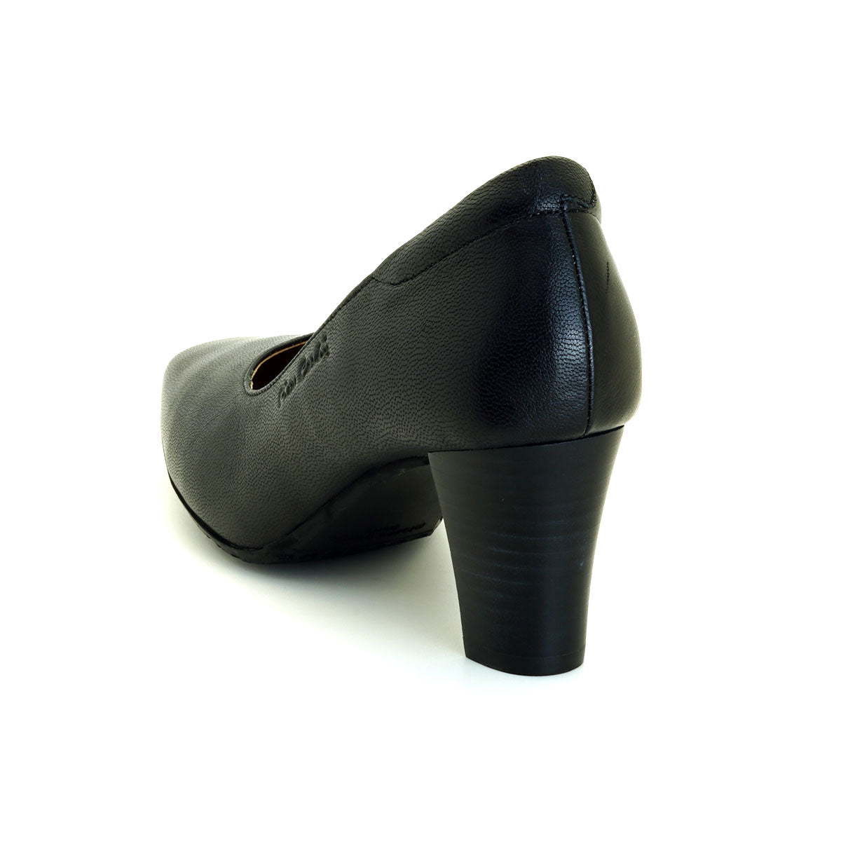 ស្បែកជើងនារី Pierre Cardin កែងខ្ពស់ បូមទឹក ទន់ស្រួលពាក់ ផលិតពីស្បែកសុទ្ធ ខ្មៅ ទំហំ 36, 37, 38, 39, 40 ម៉ូដែល 27SD433 
