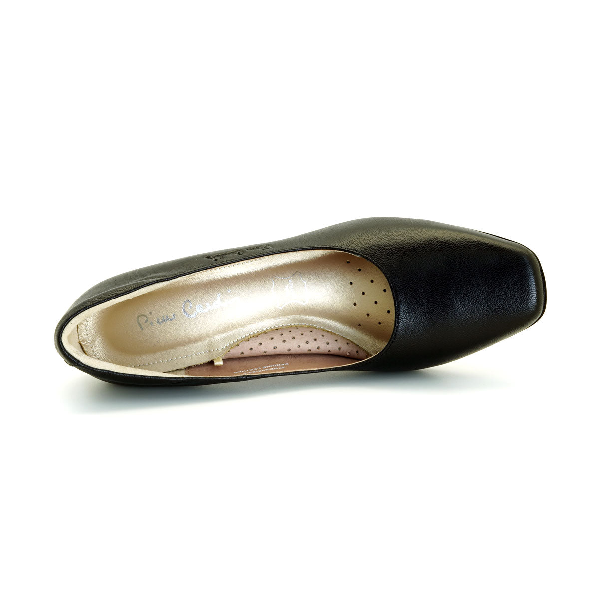 ស្បែកជើងនារី Pierre Cardin កែងខ្ពស់ បូមទឹក ទន់ស្រួលពាក់ ផលិតពីស្បែកសុទ្ធ ខ្មៅ ទំហំ 36, 37, 38, 39, 40 ម៉ូដែល 27SD433 