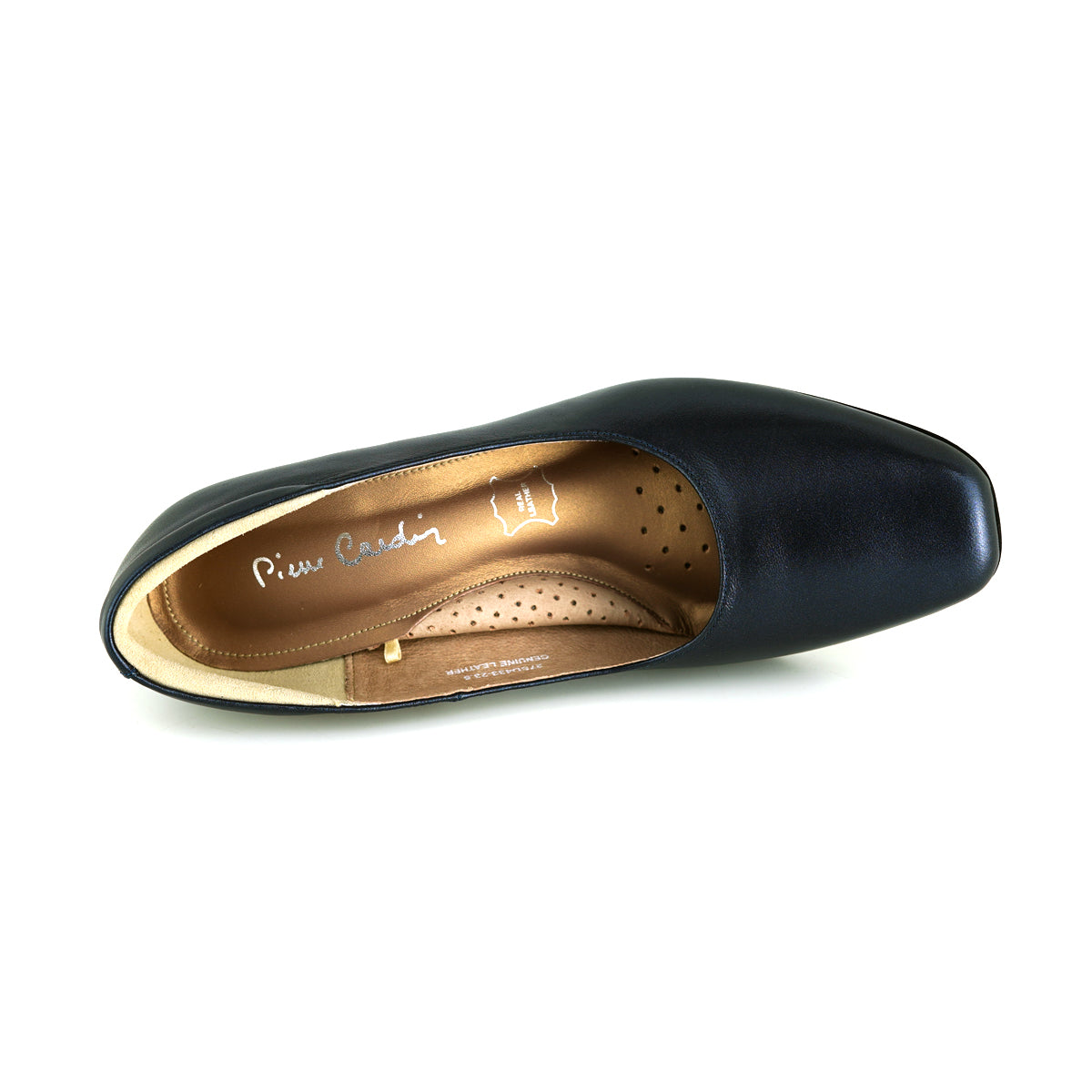 ស្បែកជើងនារី Pierre Cardin កែងខ្ពស់ បូមទឹក ទន់ស្រួលពាក់ ផលិតពីស្បែកសុទ្ធ ខ្មៅ ទំហំ 36, 37, 38, 39, 40 ម៉ូដែល 27SD433 