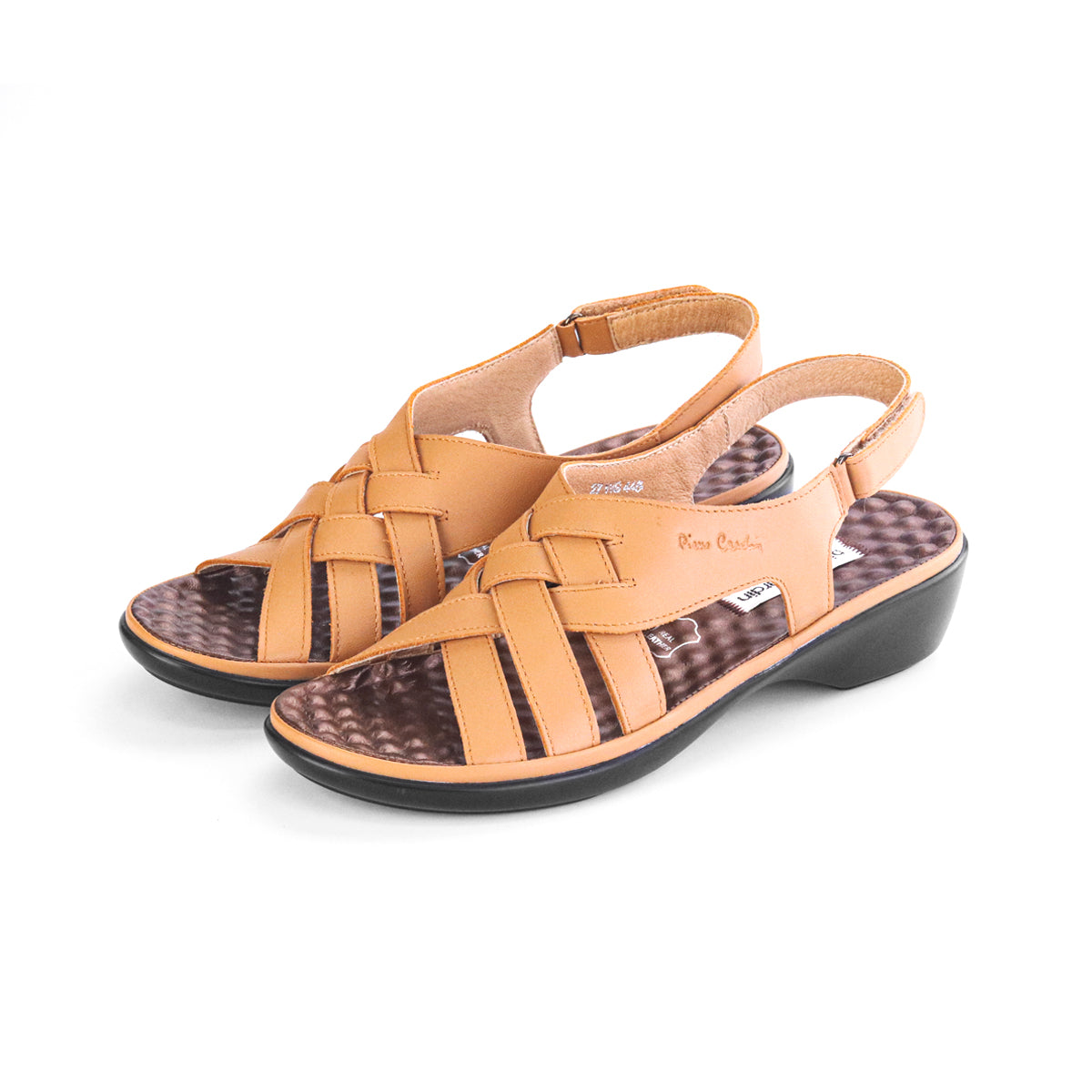 ស្បែកជើងនារី Pierre Cardin ស្បែកជើងធម្មតារបស់ស្ត្រី ស្បែកជើងកែងជើងរាបស្មើ ទន់ស្រួលពាក់ ផលិតពីស្បែកពិតប្រាកដ ពណ៌ក្រហម ទំហំ 36 37 38 39 40 ម៉ូដែល 27WS445 