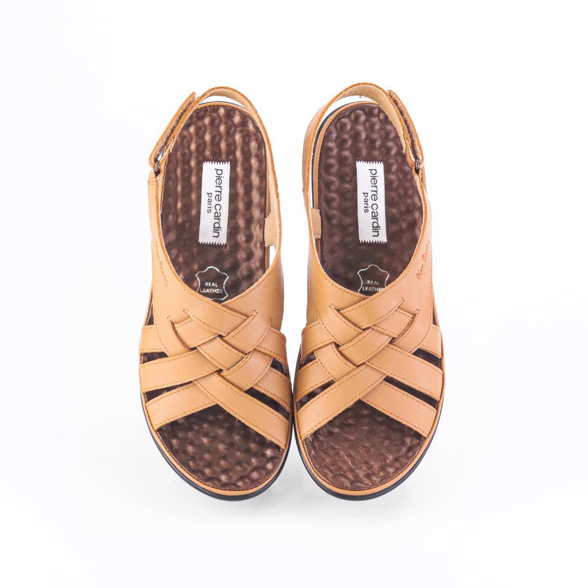 ស្បែកជើងនារី Pierre Cardin ស្បែកជើងធម្មតារបស់ស្ត្រី ស្បែកជើងកែងជើងរាបស្មើ ទន់ស្រួលពាក់ ផលិតពីស្បែកពិតប្រាកដ ពណ៌ក្រហម ទំហំ 36 37 38 39 40 ម៉ូដែល 27WS445 