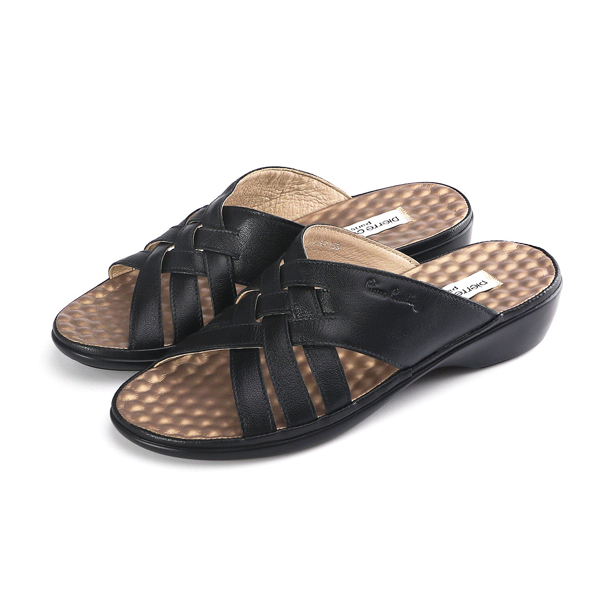 ស្បែកជើងនារី Pierre Cardin ស្បែកជើងកវែងនារី ស្បែកជើងកែងជើងរាបស្មើ ទន់ស្រួលពាក់ ផលិតពីស្បែកពិត ទំហំ 28SS158 