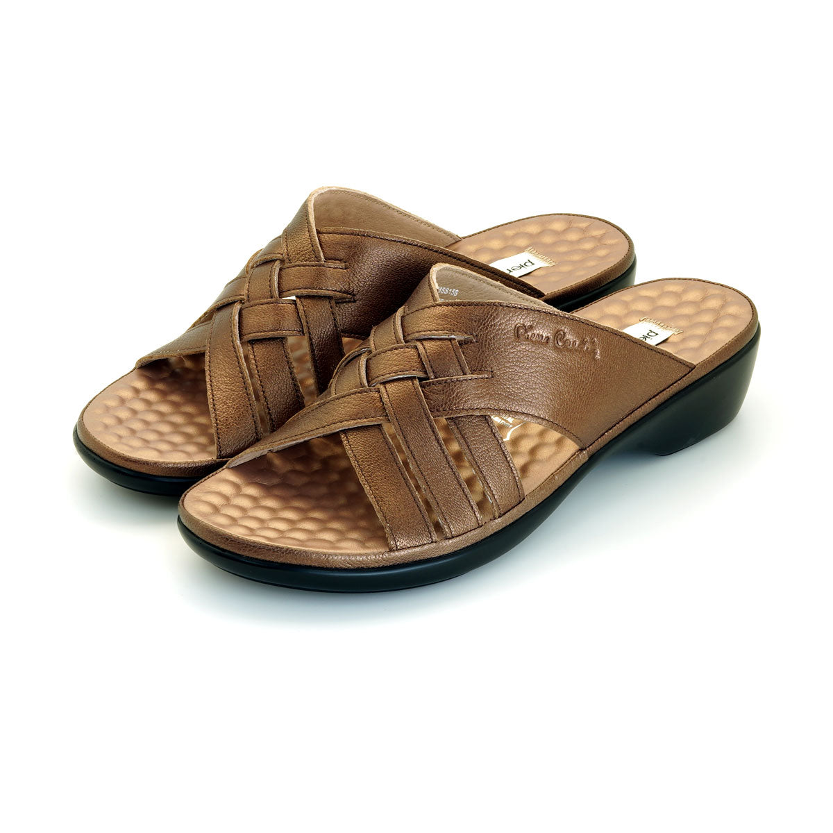ស្បែកជើងនារី Pierre Cardin ស្បែកជើងកវែងនារី ស្បែកជើងកែងជើងរាបស្មើ ទន់ស្រួលពាក់ ផលិតពីស្បែកពិត ទំហំ 28SS158 